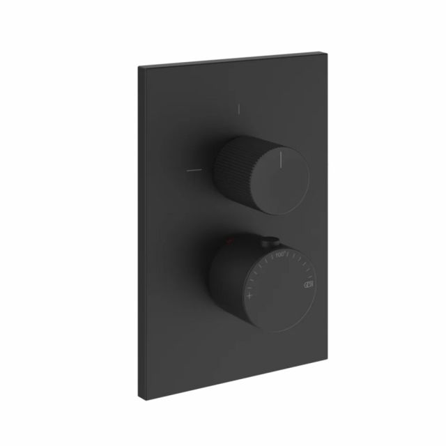 Gessi Habito Rigato Miscelatore termostatico a 2 vie 73535+09269-Matte Black