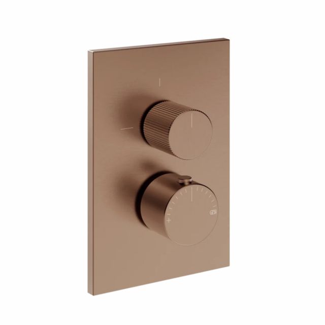 Gessi Habito Rigato Miscelatore termostatico a 2 vie 73535+09269-Copper Brushed PVD