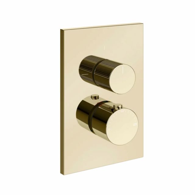 Gessi Habito Rigato Miscelatore termostatico a 2 vie 73535+09269-Brass PVD