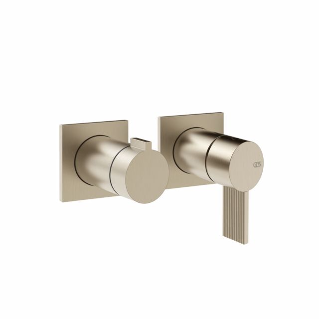 Gessi Inverso Rigato Miscelatore doccia a parete 73538+54073-Finox Brushed Nickel