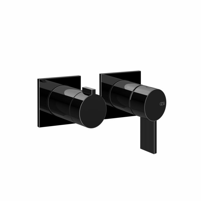 Gessi Inverso Rigato Miscelatore doccia a parete 73538+54073-Black Metal PVD
