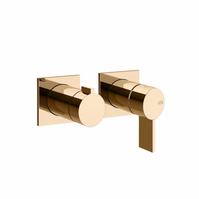 Gessi Inverso Rigato Miscelatore doccia a parete 73538+54073-Warm Bronze PVD