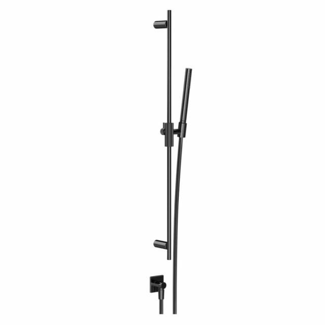 Gessi Inverso Rigato Asta saliscendi con presa acqua 73541-Black Metal PVD