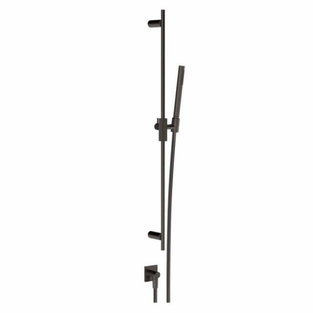 Gessi Inverso Rigato Asta saliscendi con presa acqua 73541-Black Metal Brushed PVD