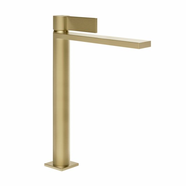Gessi Inverso Rigato Miscelatore lavabo alto 73553-Brushed Brass PVD