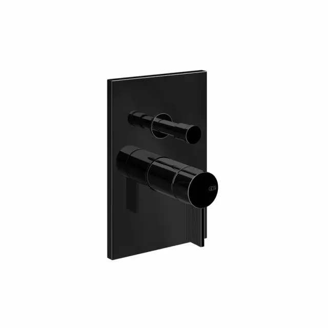 Gessi Inverso Rigato Miscelatore a parete 2 vie 73579+44673-Black Metal PVD