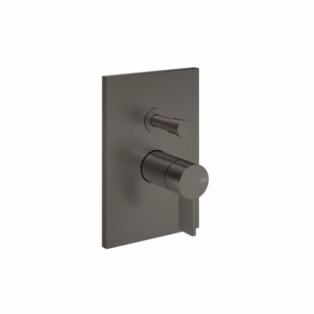 Gessi Inverso Rigato Miscelatore a parete 2 vie 73579+44673-Black Metal Brushed PVD