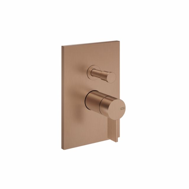 Gessi Inverso Rigato Miscelatore a parete 2 vie 73579+44673-Copper Brushed PVD