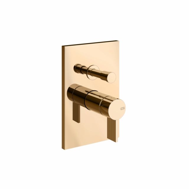 Gessi Inverso Rigato Miscelatore a parete 2 vie 73579+44673-Warm Bronze PVD