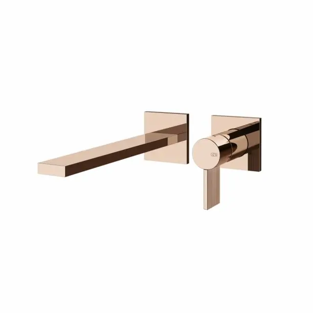 Gessi Inverso Rigato Miscelatore lavabo a parete 73588+63397-Copper PVD