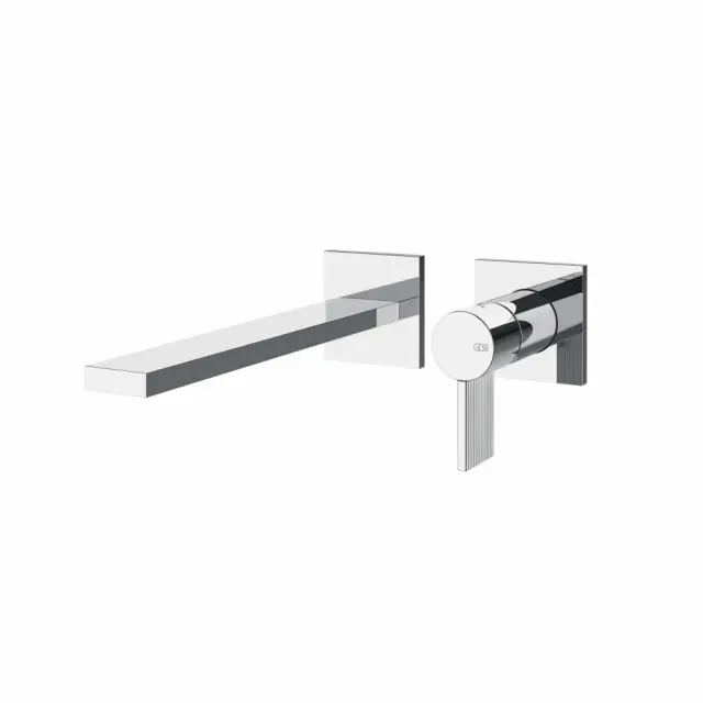 Gessi Inverso Rigato Miscelatore lavabo a parete 73588+63397-Cromo