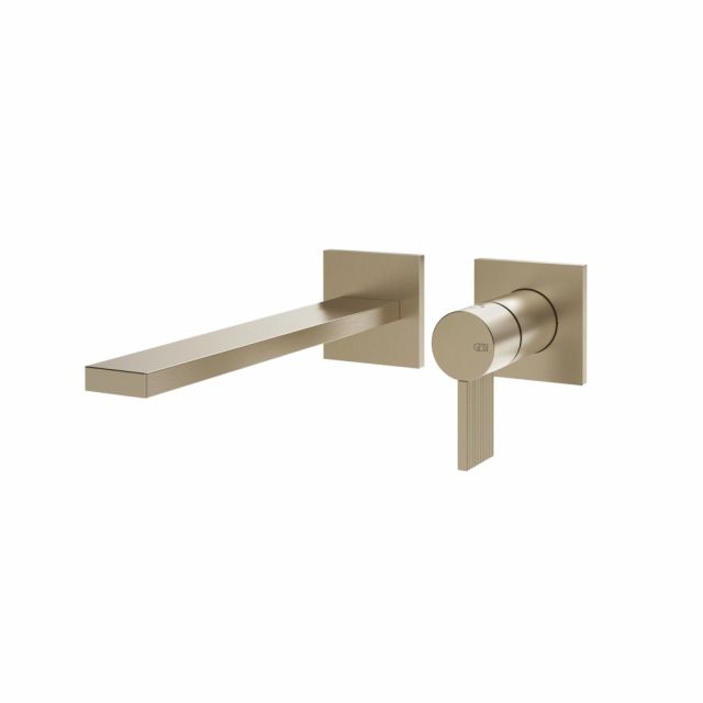 Gessi Inverso Rigato Miscelatore lavabo a parete 73588+63397-Finox Brushed Nickel