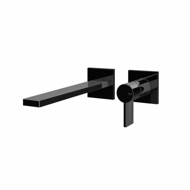 Gessi Inverso Rigato Miscelatore lavabo a parete 73588+63397-Black Metal PVD