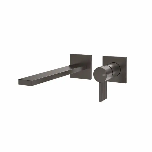 Gessi Inverso Rigato Miscelatore lavabo a parete 73588+63397-Black Metal Brushed PVD