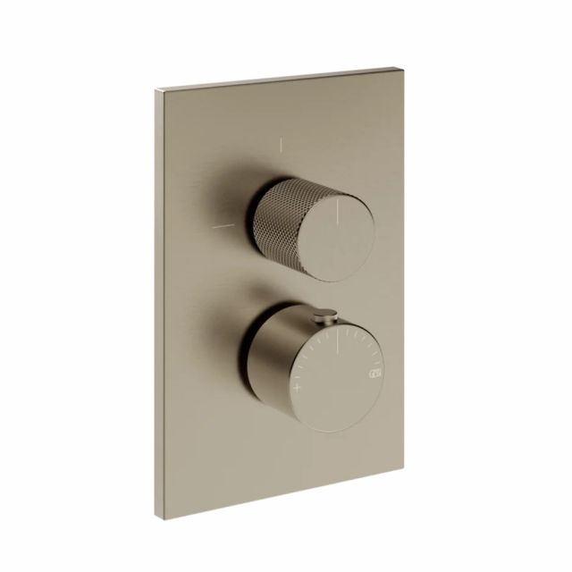 Gessi Habito Diamantato Miscelatore termostatico a 2 vie 73635+09269-Finox Brushed Nickel