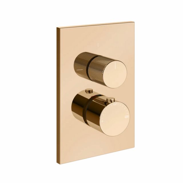 Gessi Habito Diamantato Miscelatore termostatico a 2 vie 73635+09269-Warm Bronze PVD