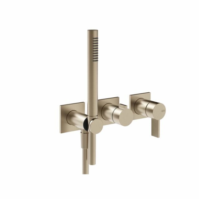Gessi Inverso Diamantato Miscelatore doccia a parete 73636+54139-Finox Brushed Nickel