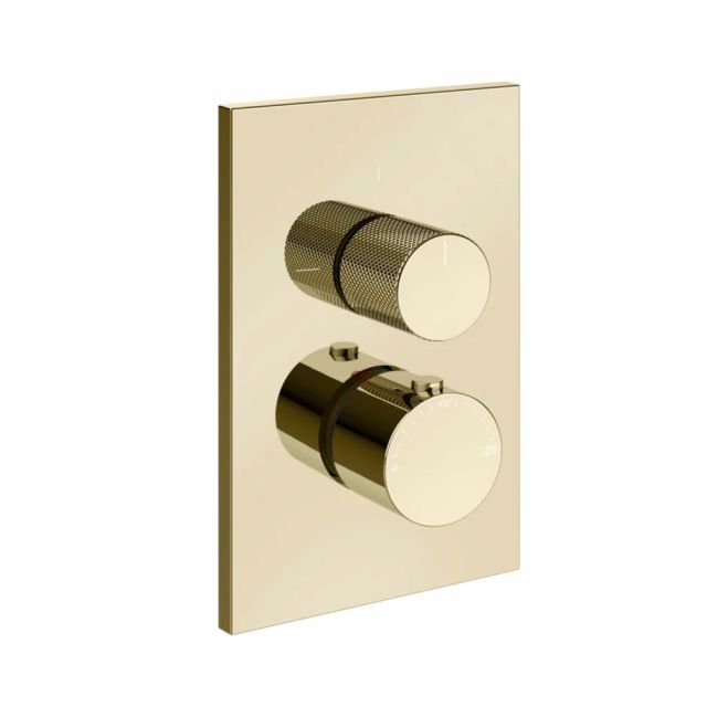 Gessi Habito Diamantato Miscelatore termostatico a 3 vie 73637+09269-Brass PVD