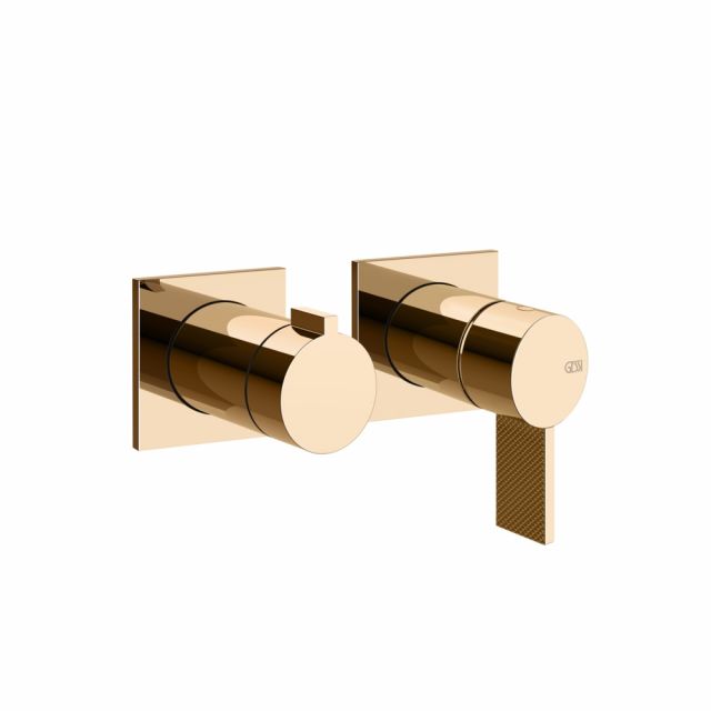 Gessi Inverso Diamantato Miscelatore Doccia a parete 73638+54073-Warm Bronze PVD