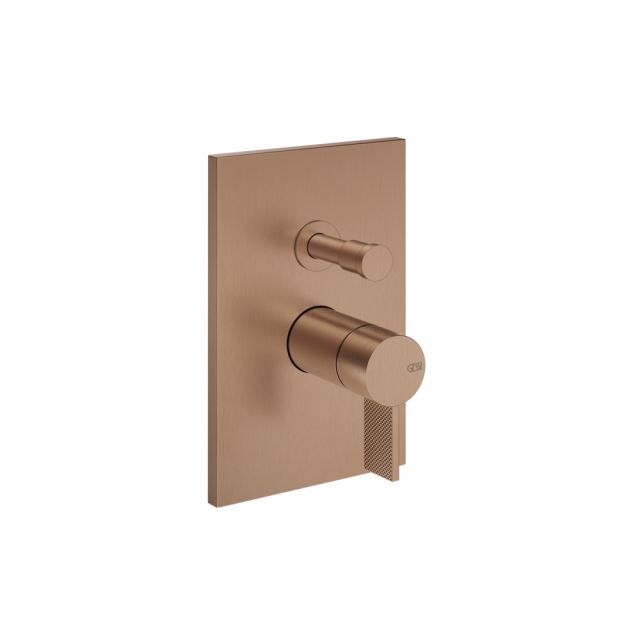 Gessi Inverso Diamantato Miscelatore bagno/doccia a parete 73679+44673-Copper Brushed PVD