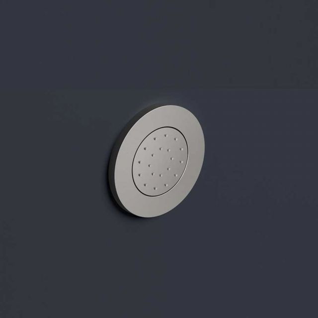 Pommeau de douche latéral Hotbath Mate + bain chaud intégré M130 plaqué nickel brossé