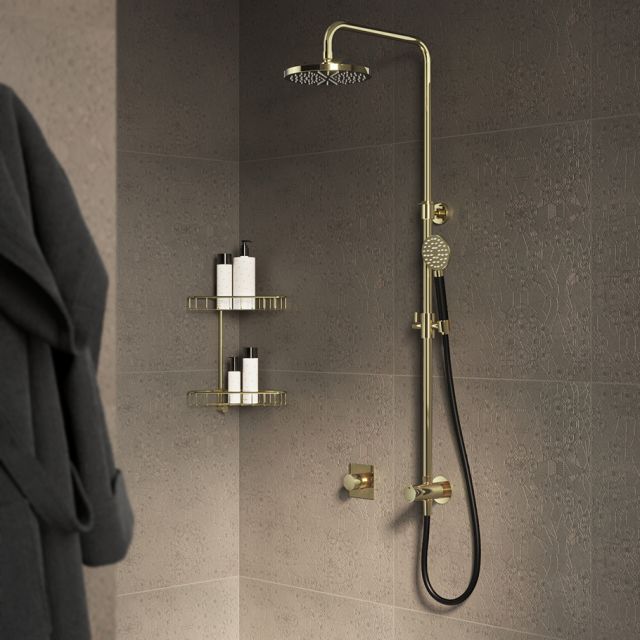 Colonne de douche Hotbath Cobber M438-Hotbath plaqué nickel brossé