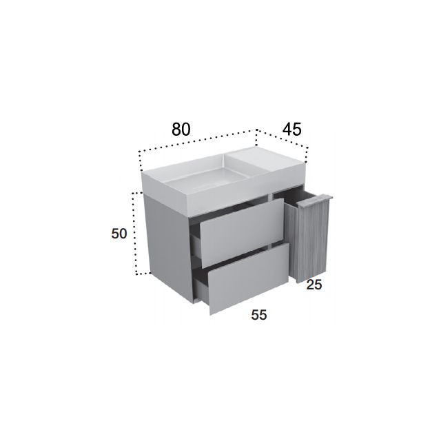 Falper Quattro.zero Meuble complet avec évier # L1-CAT2