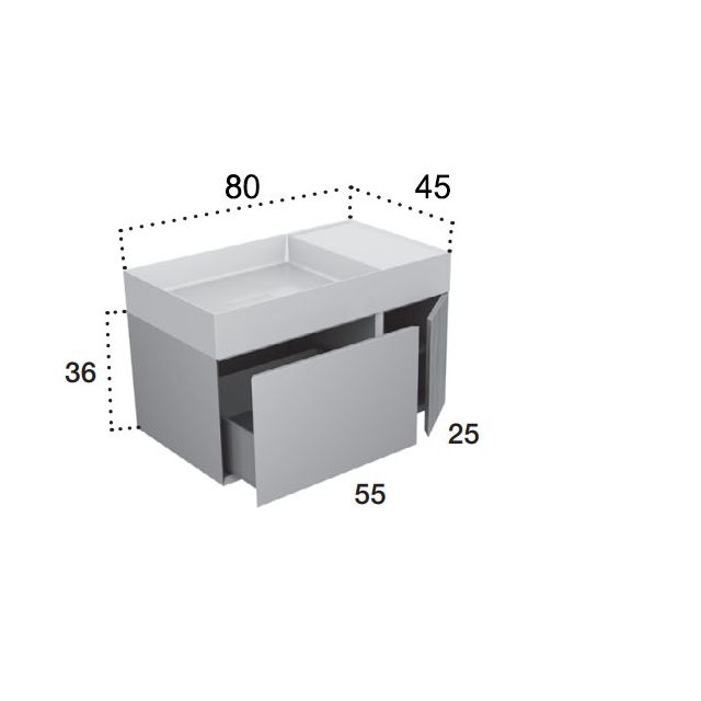 Falper Quattro.zero Meuble complet avec évier # XR-CAT2