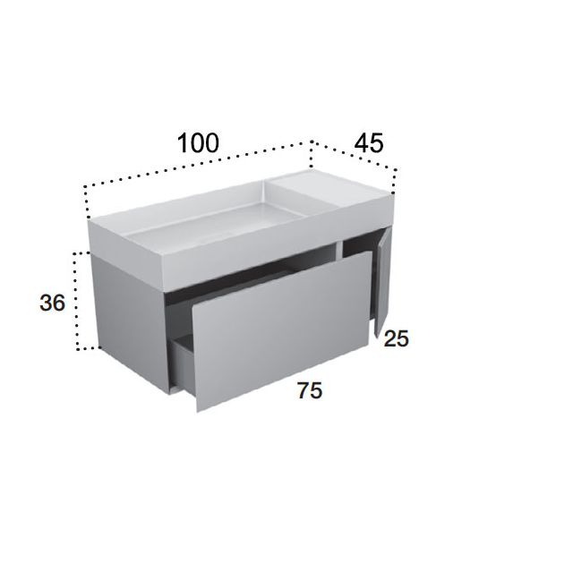 Falper Quattro.zero Meuble complet avec évier # XR-CAT1