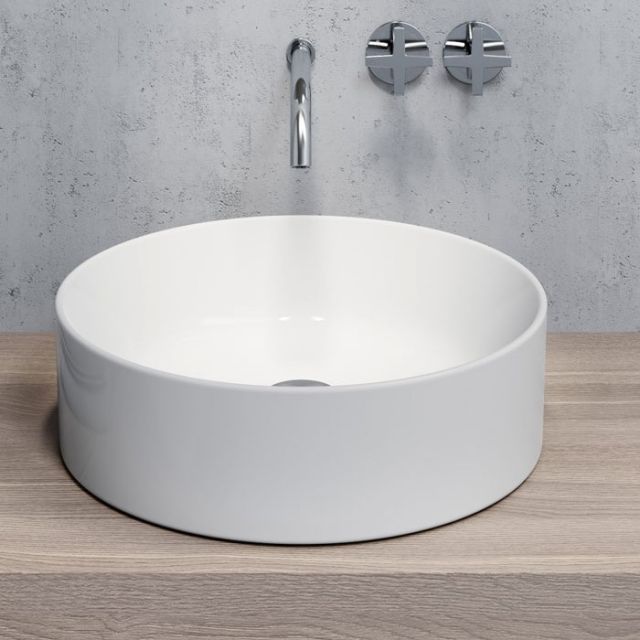 GSI Kube Lavabo à poser 942711-942611-943511-Ø 45 cm-Blanc mat
