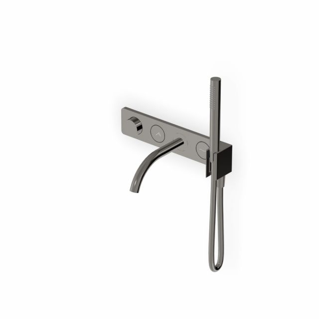 Zucchetti Hoop Termostatico vasca-doccia a 2 pulsanti ZHO825-Metal Black